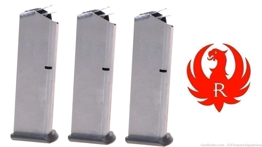 Factory RUGER® P345 45ACP 8rd Brushed Stainless Steel Magazine 3 Pack-img-0