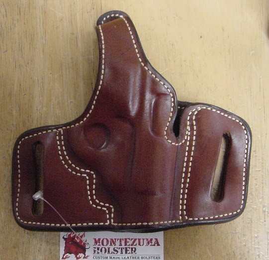 Montezuma Belt Side Tan Holster  Open End Ruger MK2-img-0