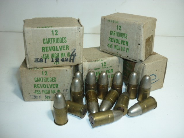 1rd - ORIGINAL 455 WEBLEY - Revolver AMMO - Webley mk.6 - WW2-img-0