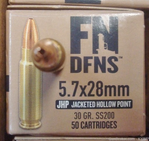 500 FN 5.7x28 JHP 30 grain SS200 New Ammo 5.7 FN PS90 NEW Ammunition-img-0