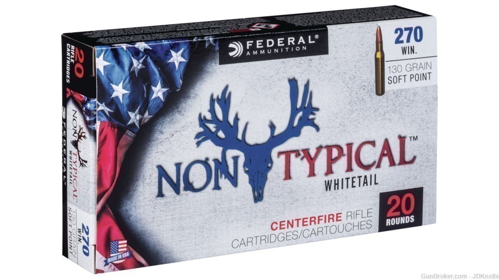  20 ROUNDS Federal Non Typical Whitetail 270Win 130 gr Soft Point -img-0