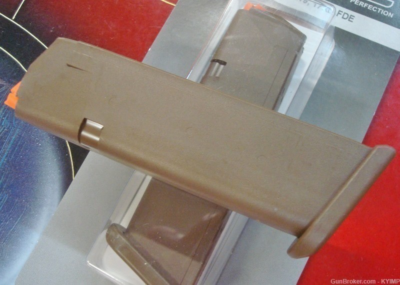 5 Glock Factory Original Model 17 Drop Free New FDE 17 rd 9mm magazine s-img-0