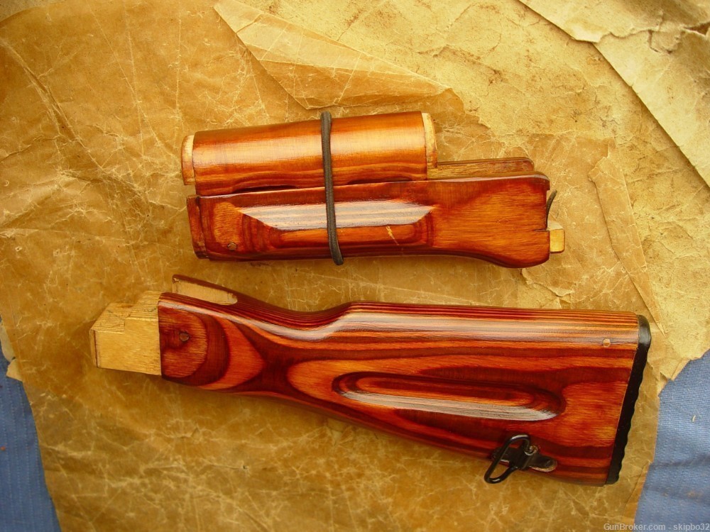 NOS Russian laminate wood AK74 stock set AK-74 buttstock hand guards kit -img-14