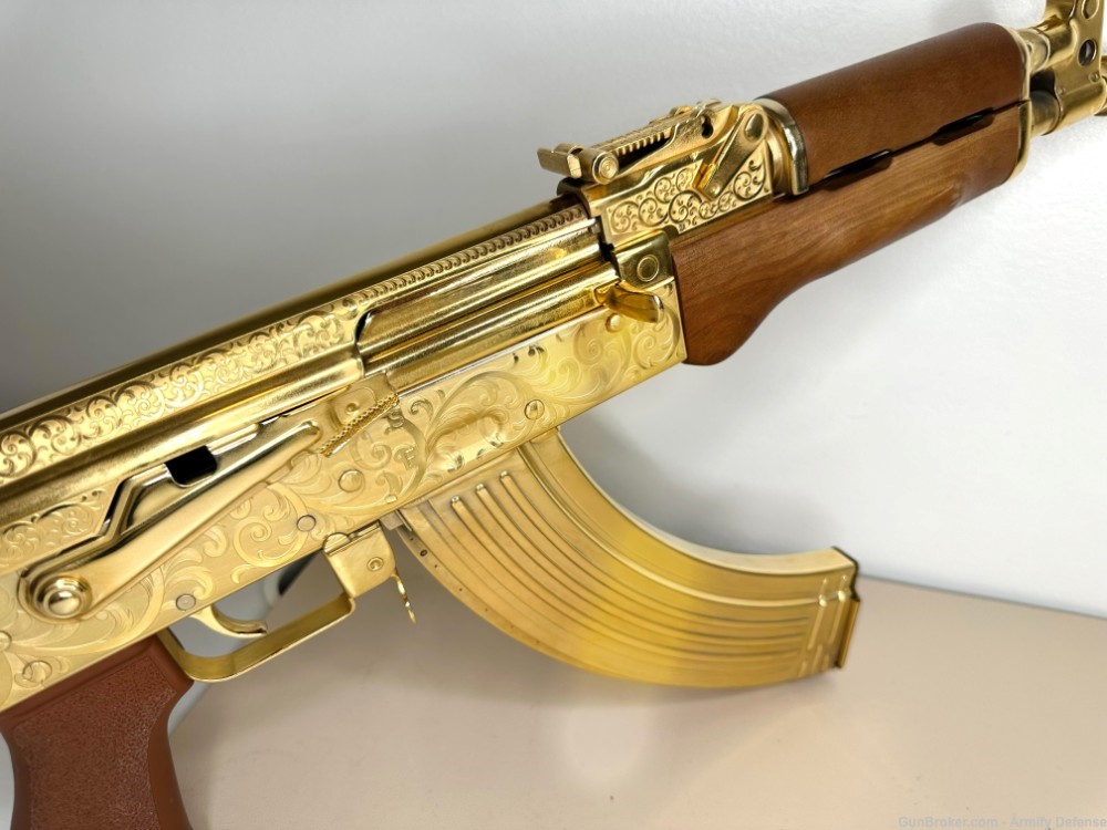 24k GOLD ENGRAVED AK 47 Draco Pistol!-img-3