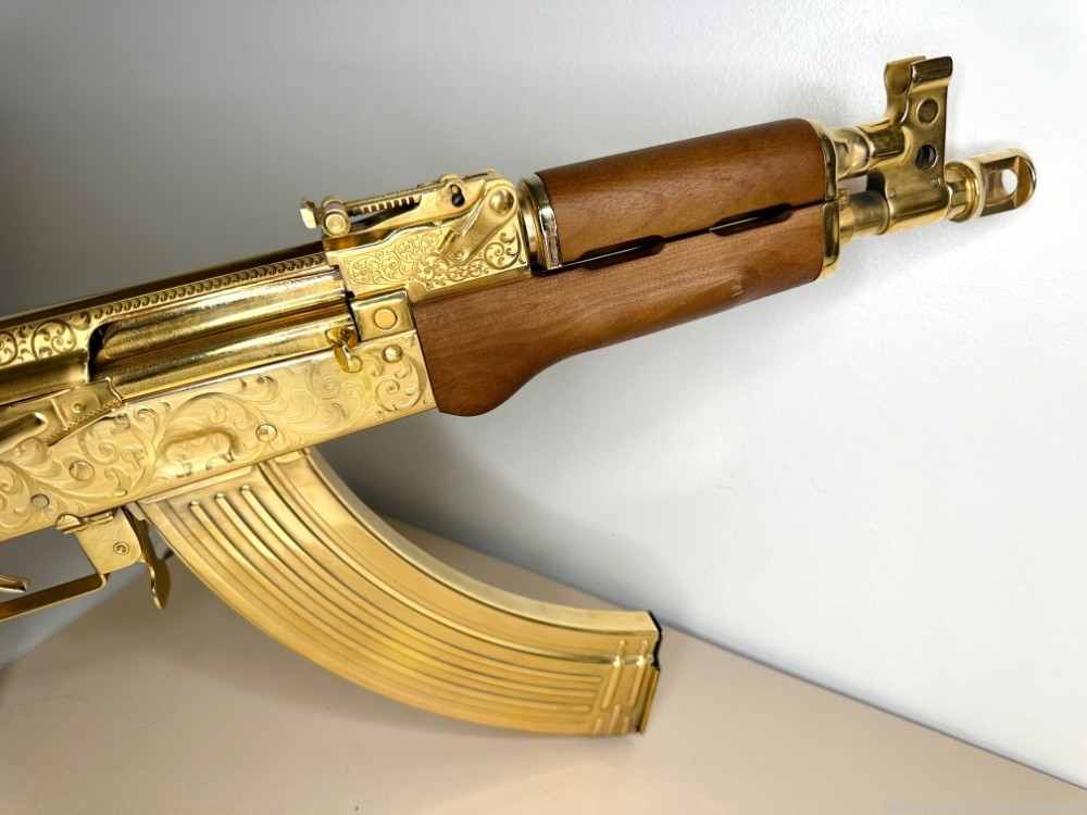 24k GOLD ENGRAVED AK 47 Draco Pistol!-img-4