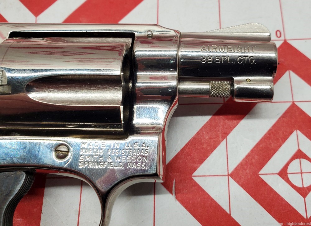 1981 Smith & Wesson 37 pinned  NoDash Airweight Nickel .38spl Penny .01 S&W-img-3