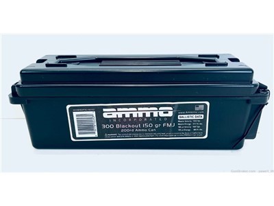 AMMO Inc. 300 Blackout 150 grain FMJ ammo can 200 rounds total
