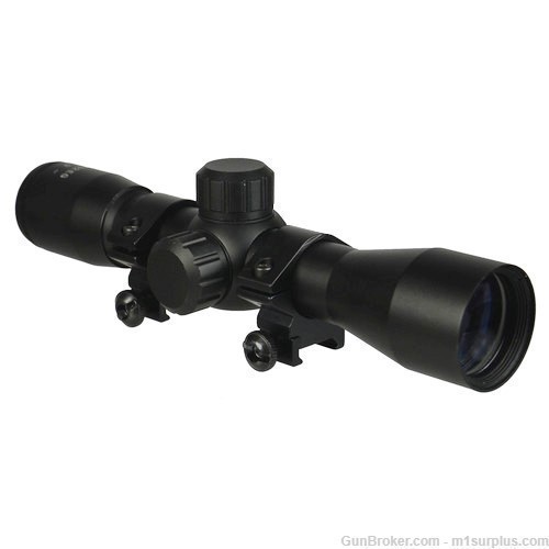 Compact 4x32 Scope + Ring Mounts fits Ruger .22 Precision Bolt Action Rifle-img-0