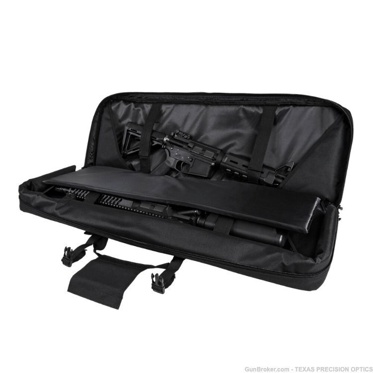 42 Inch Tactical Double Black Rifle Case Padded Rifle Range Gun Case-img-0