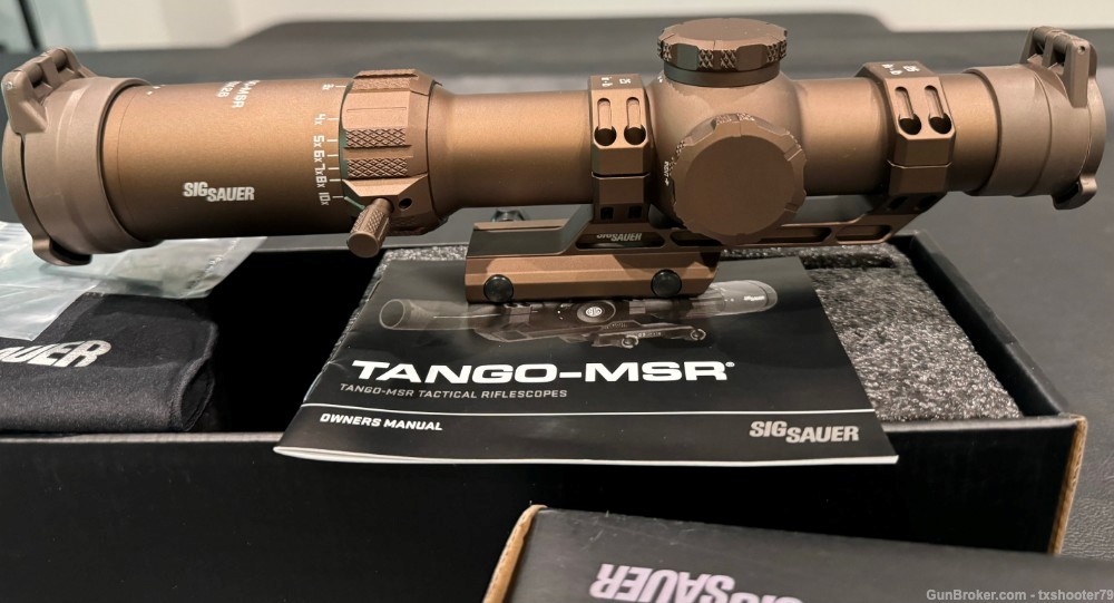 LIKE NEW - Sig Sauer TANGO-MSR 1-10x26mm BDC10 FFP Coyote Tan w/ALPHA mount-img-3