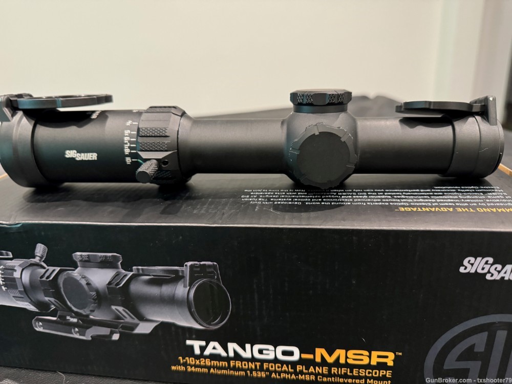 LIKE NEW - Sig Sauer TANGO-MSR 1-10x26mm FFP w/Cantilever & 34mm ALPHA-MSR -img-0