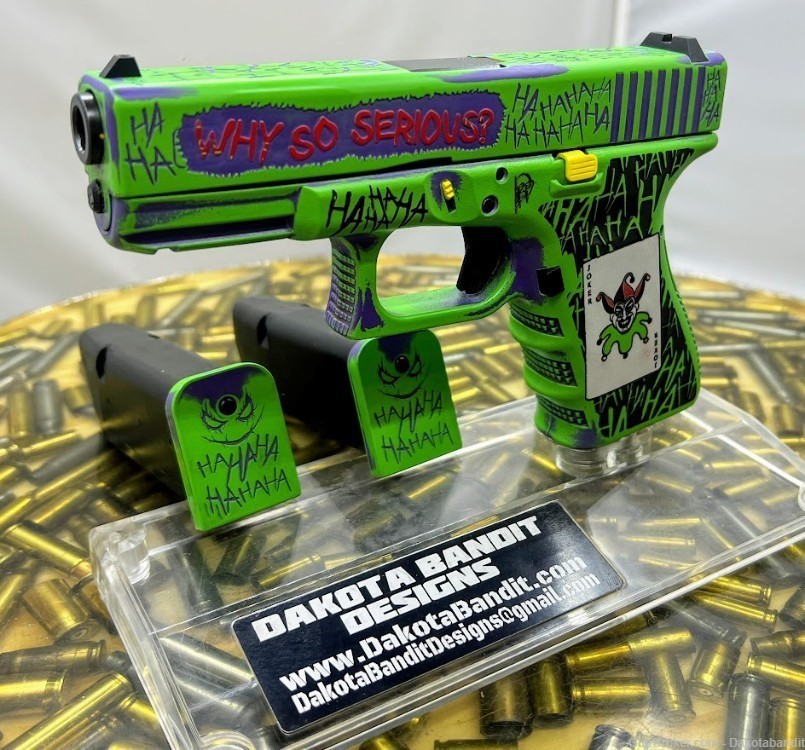  Glock 19 15rd Joker Battleworn Engraved and w/ Custom Case-img-2