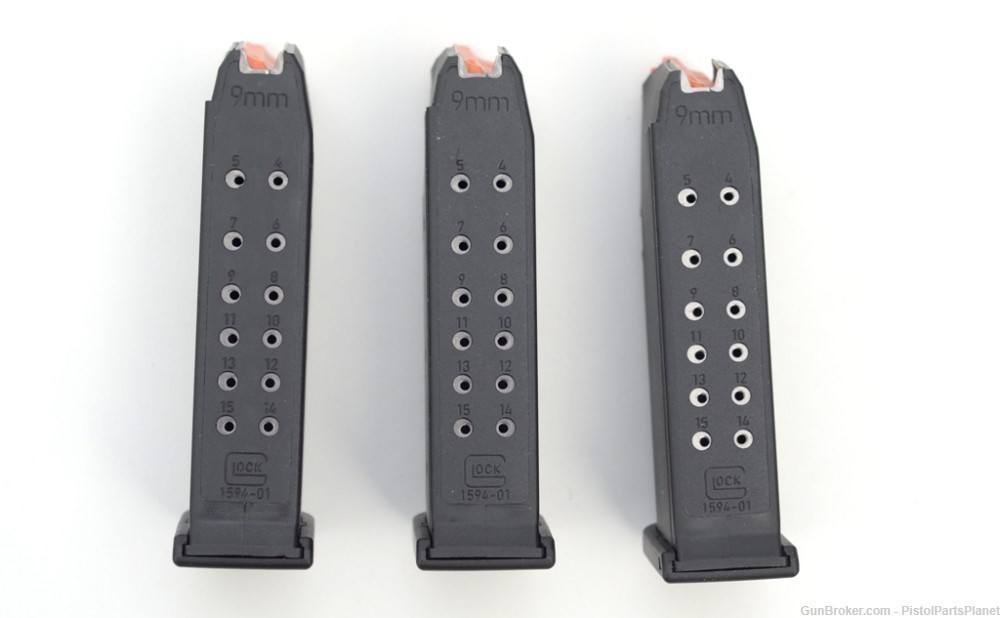 3 Factory Glock 19 GEN 5 9mm 15 rd magazines for gen 3 4 G19 mag loader-img-0