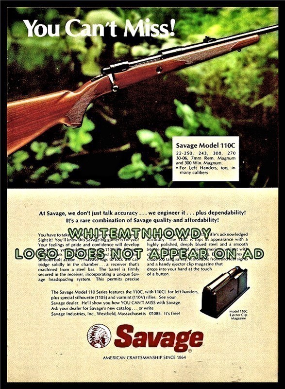 1983 SAVAGE Model 110C Rifle Series AD Advertising-img-0