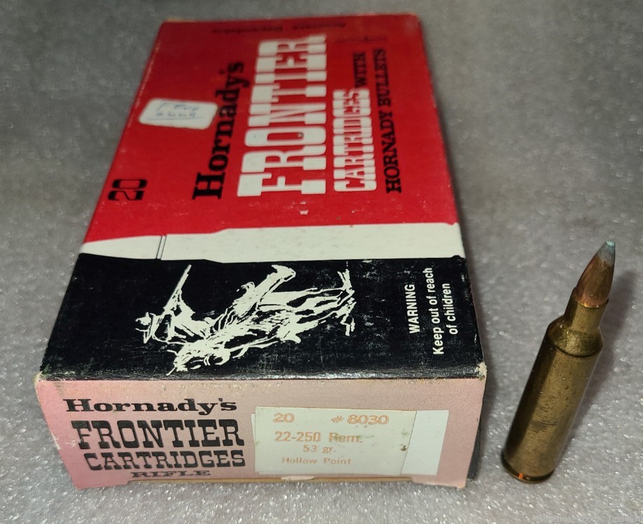 Hornady's Frontier 22-250 Rem 53 gr hollow point-img-0