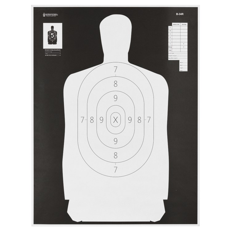 Action Target B-34R Reverse Qualification, 17.5"x23", 100 Per Box-img-1