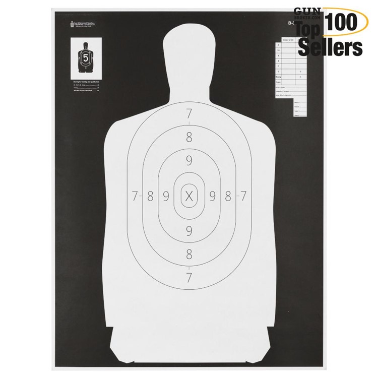 Action Target B-34R Reverse Qualification, 17.5"x23", 100 Per Box-img-0