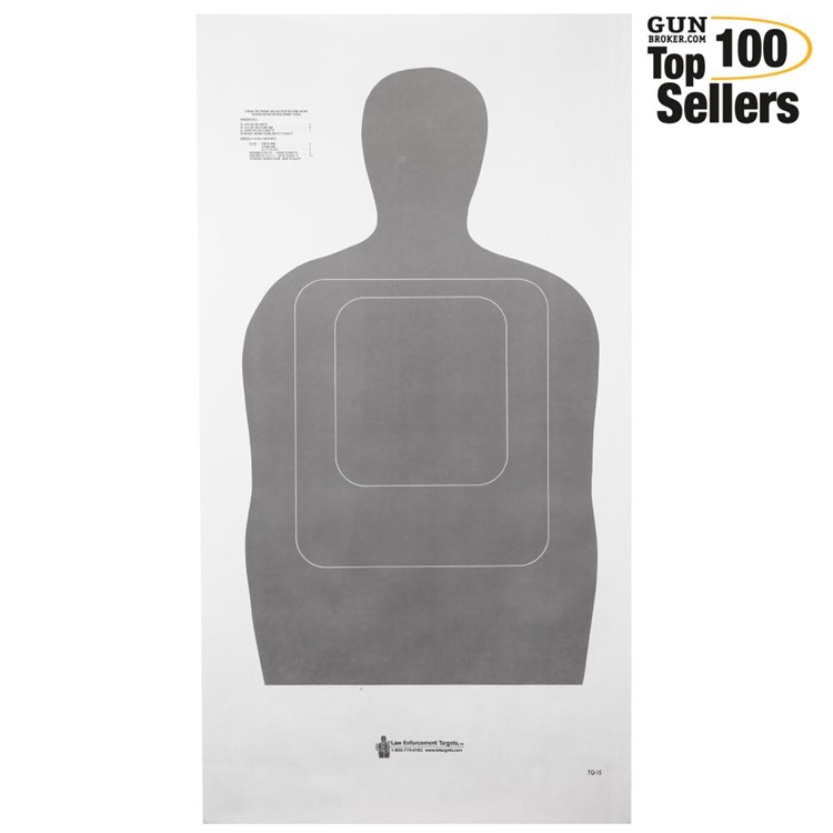 Action Target TQ-15 Standard Target, 100 Per Box TQ-15GRAY-100-img-0