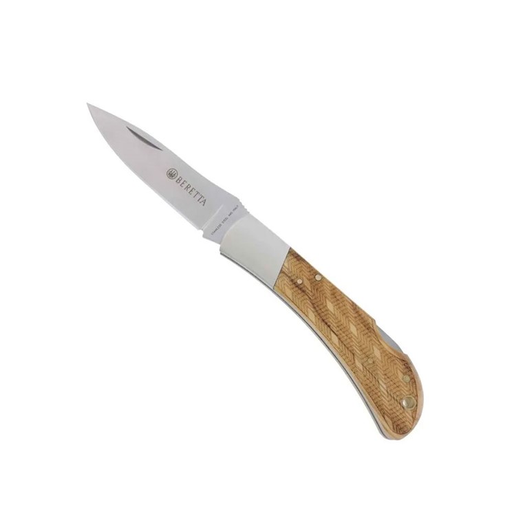 BERETTA Multi-Use Hunting Knife with Checkered Wood Handle (125/1OLP)-img-1