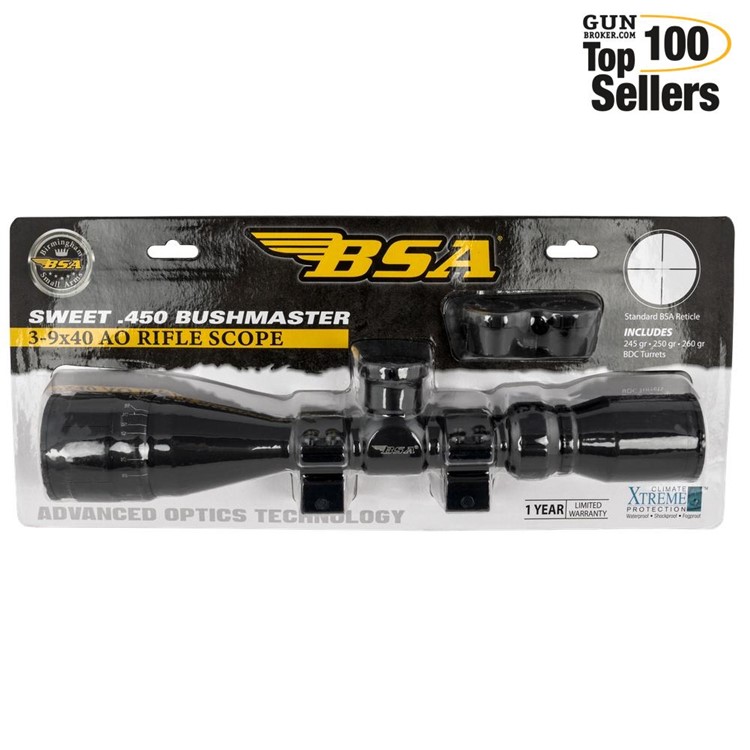 BSA OPTICS Sweet .450 Bushmaster 3-9x40mm Riflescope 450-39X40AOWRTB-img-0