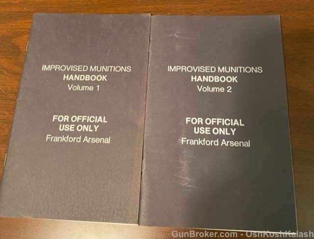 Frankford Arsenal Improvised Munitions Handbook Vol I & Vol II Rare Book-img-0