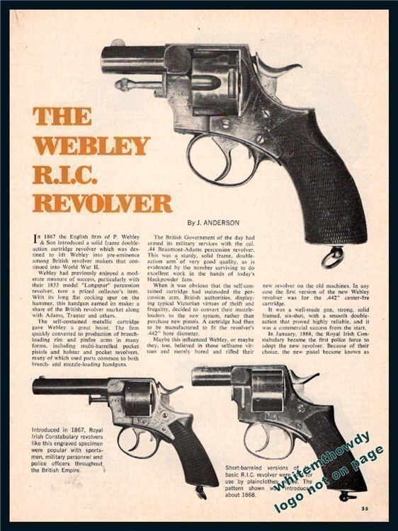1975 The WEBLEY R.I.C. Revolver 3-page Article-img-0