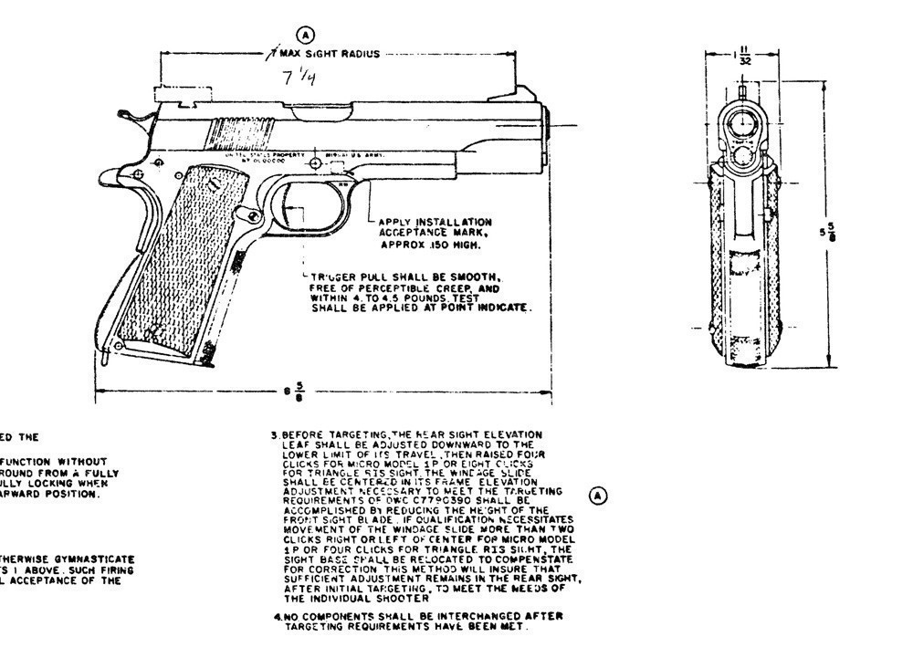 1911 Pistol National Match Measured Drawings, Blueprints, 53 pp!-img-1