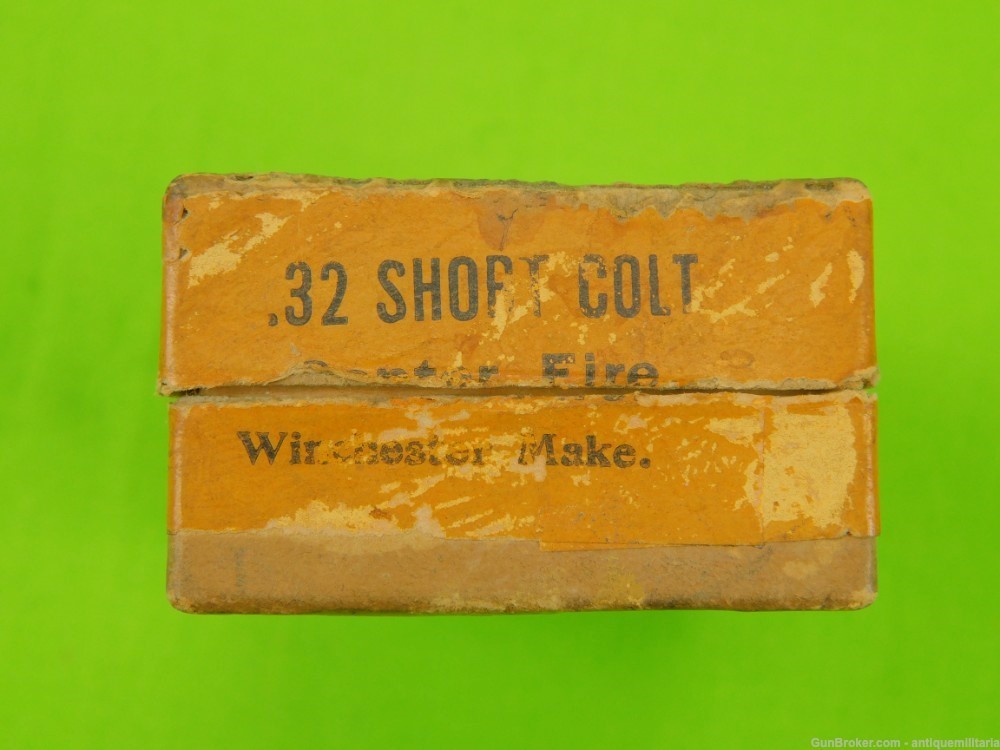 Antique US Winchester .32 Short Colt EMPTY Ammo Box-img-3