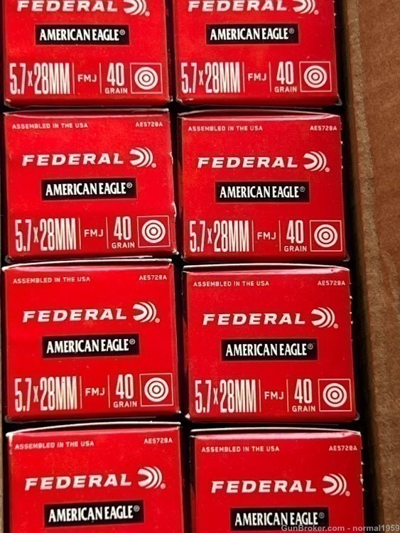 5.7x28 FEDERAL 40 GRAIN TMJ / FMJ   (500) rounds-img-3