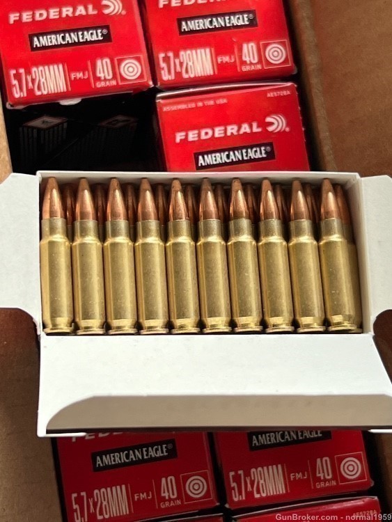 5.7x28 FEDERAL 40 GRAIN TMJ / FMJ   (500) rounds-img-4