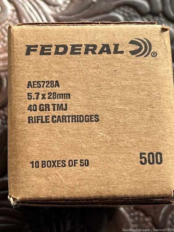 5.7x28 FEDERAL 40 GRAIN TMJ / FMJ   (500) rounds-img-1