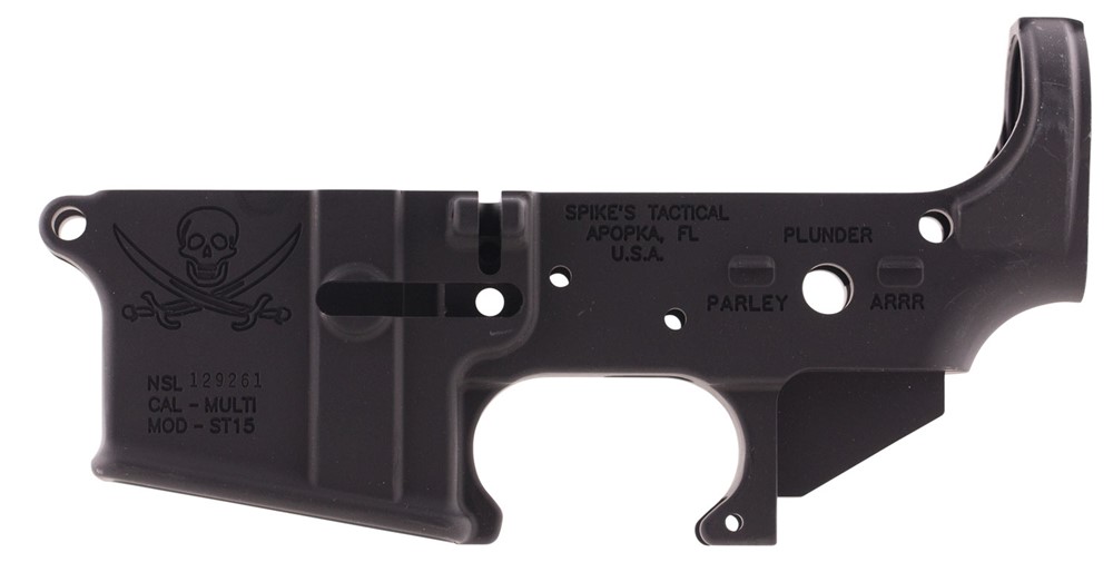 Spikes Tactical Pirate Lower with Custom Markings Black Matte-img-1
