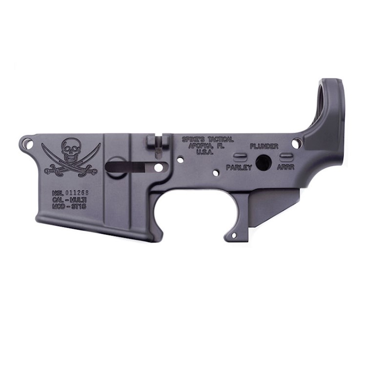 Spikes Tactical Pirate Lower with Custom Markings Black Matte-img-0
