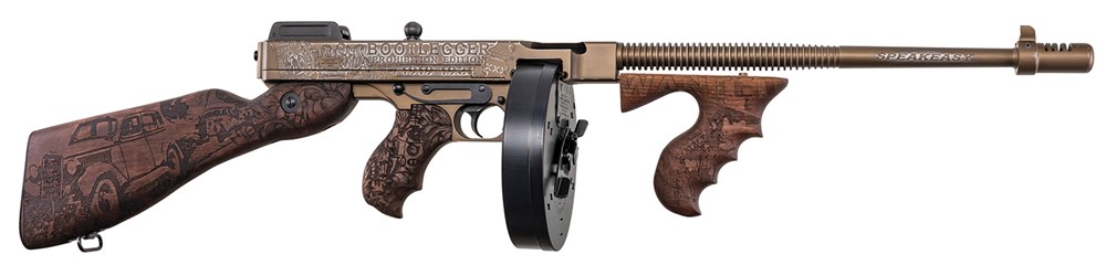Thompson 1927A-1 Deluxe Bootlegger 45 ACP Rifle 16.50 Walnut Engraved T114C-img-0