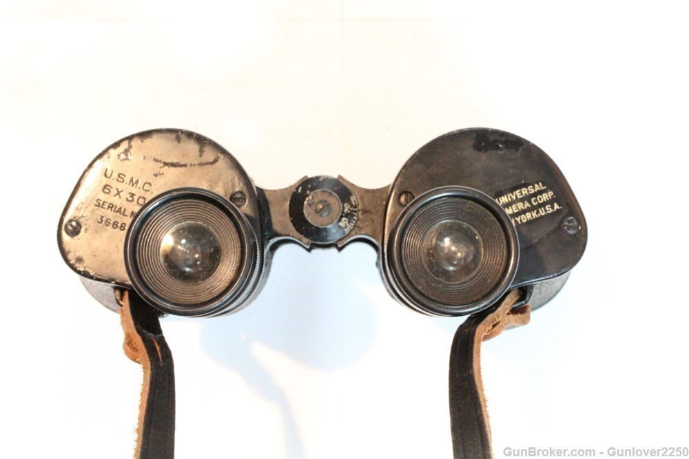 Universal Camera Corporation 6x30 USMC WWII Binoculars w/ Leather Case-img-2