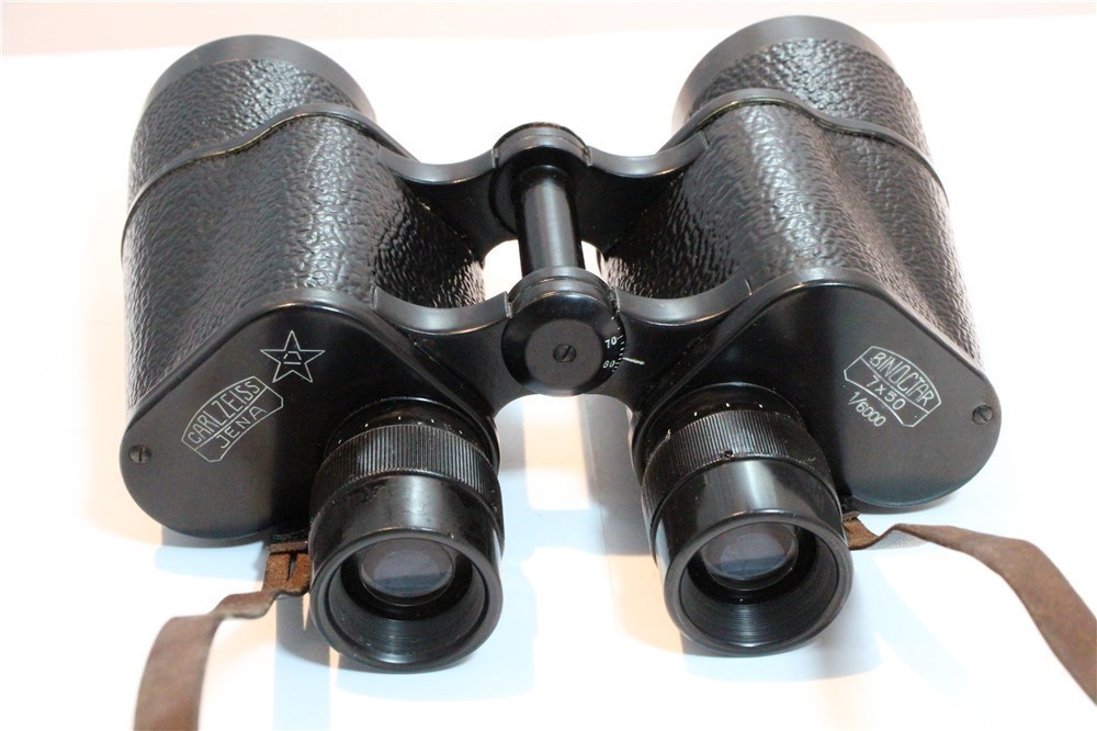 Carl Zeiss Jena 7x50 Binoctar binoculars w/ Leather Case Mint!-img-1