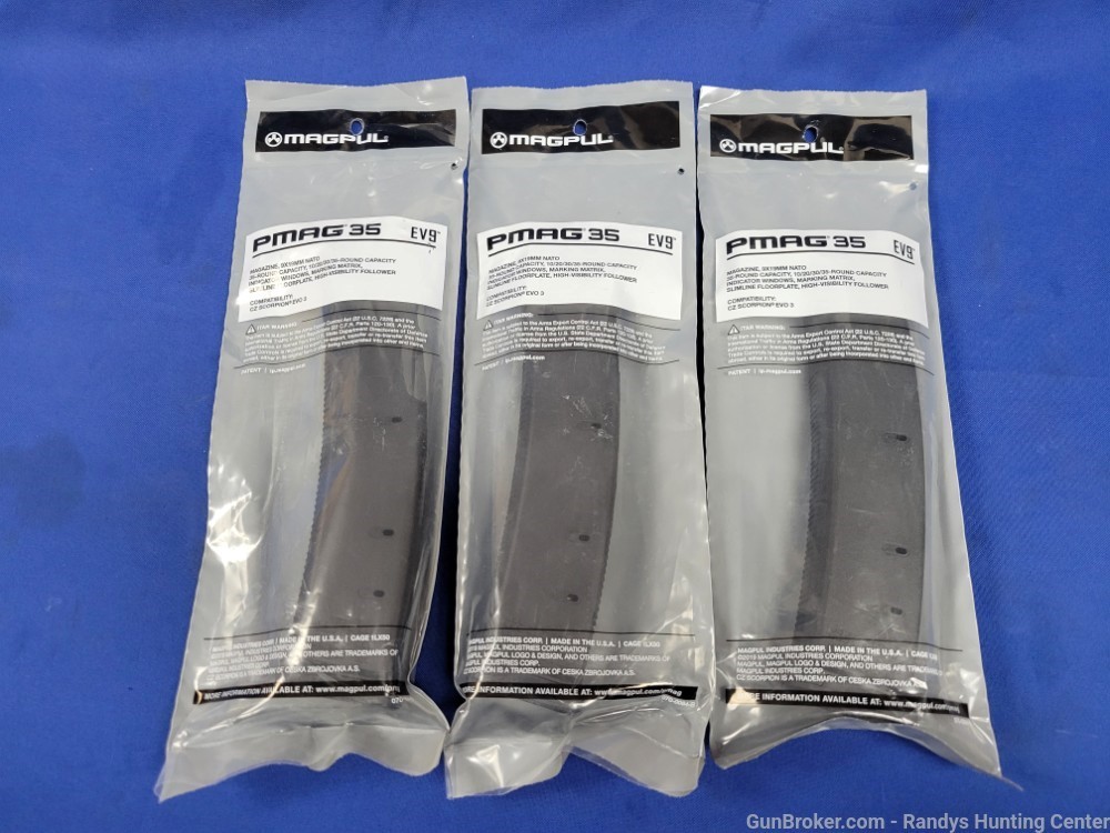 Magpul 35-Round Mags for CZ Scorpion Evo 3 9mm Rifle/Pistol NEW EV9-img-0