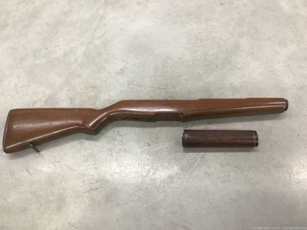 1950S Era M1 Garand Stock And Fore Wood DOD Eagle Stamped Penny 0.01 NR-img-0
