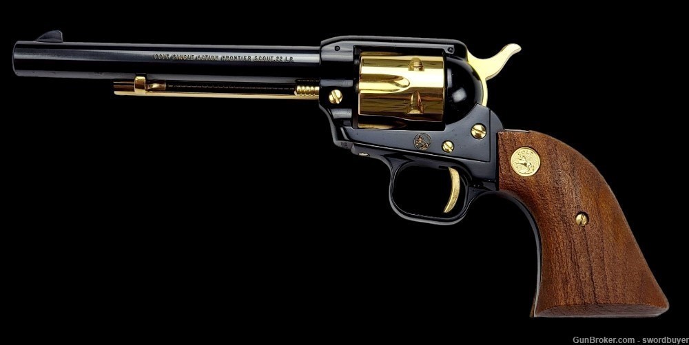 Cased Colt Golden Spike Commemorative Frontier Scout .22 SAA Revolver C&R! -img-5