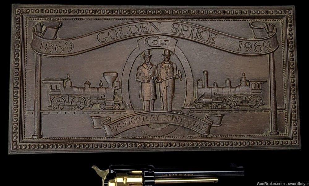 Cased Colt Golden Spike Commemorative Frontier Scout .22 SAA Revolver C&R! -img-35