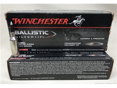40 Rounds Winchester Silver Tip 25 WSSM 85gr 40rds Win. Super Short Mag 