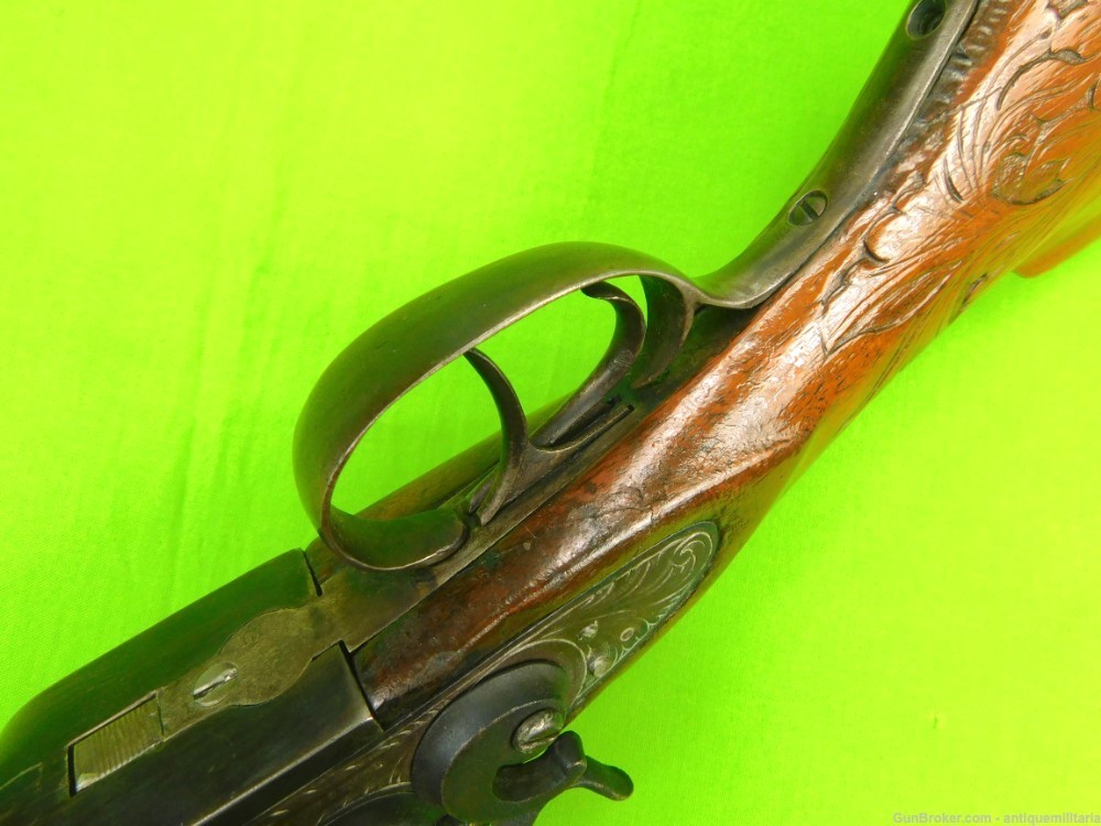 Vintage US Walters & Son Double Barrel 12 Gauge Shotgun Rifle Carved wood-img-7
