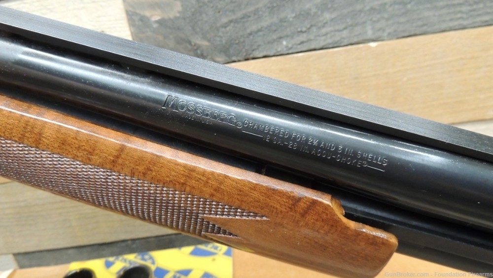 Mossberg 500 12GA pump shotgun 28" Nice wood stocks 3" mag In Box-img-6