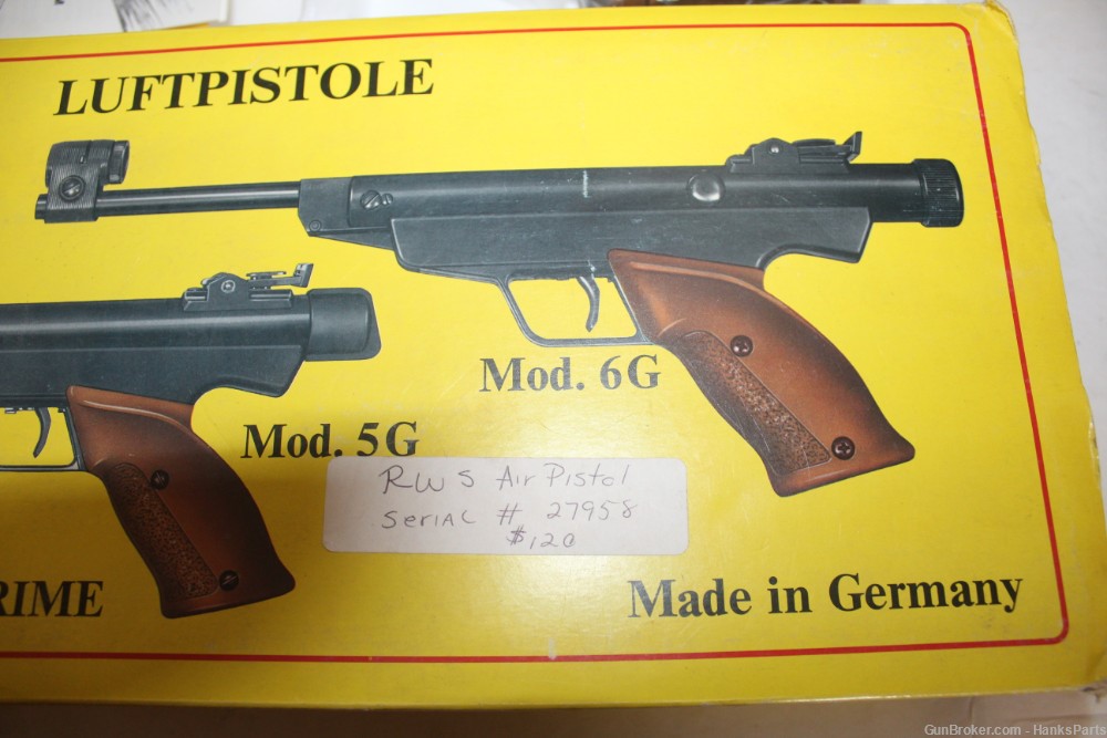 RWS Diana Model 6G Air Pistol In Original Box Made In Germany Needs Seal-img-21
