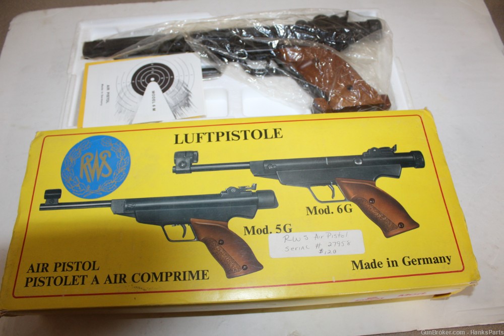 RWS Diana Model 6G Air Pistol In Original Box Made In Germany Needs Seal-img-20