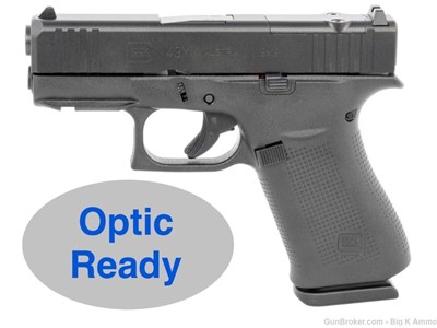 Glock 43x MOS Subcompact Handgun 9mm Luger 10rd Magazines (2) 3.41" Barrel