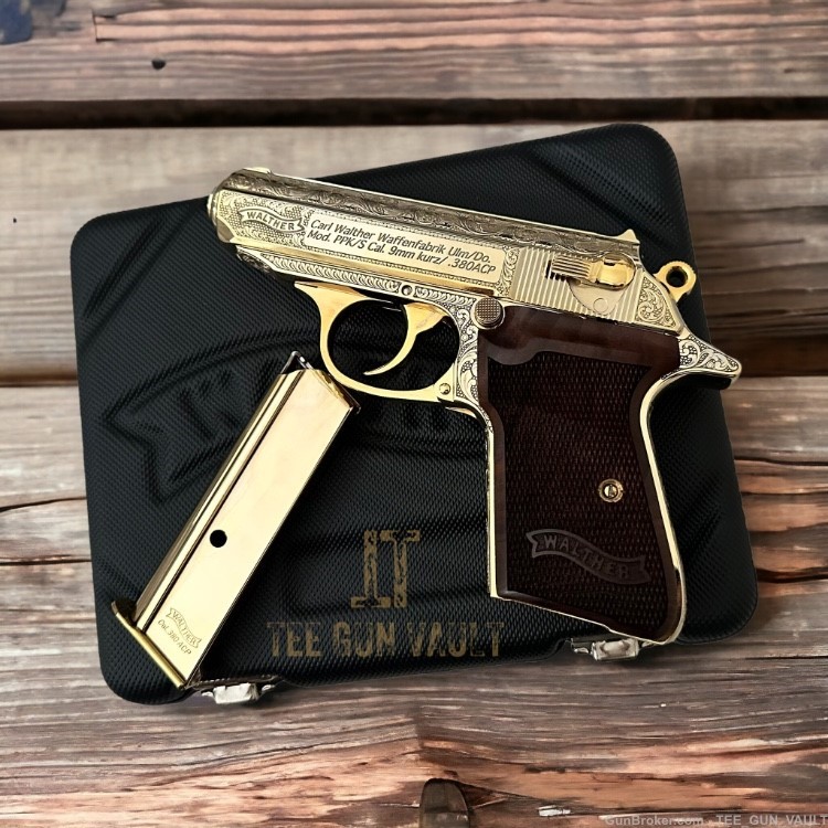 WALTHER PPK/S FULLY ENGRAVED AND 24K GOLD PLATED-img-3