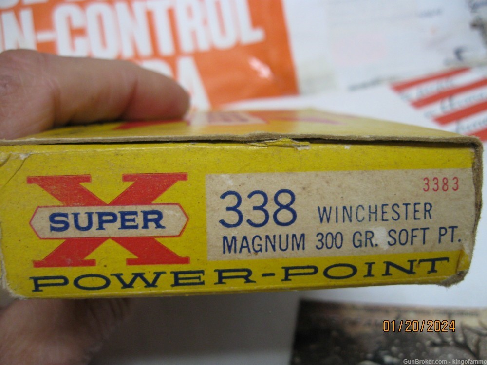 Rare 1950's Vintage 338 Win Magnum 300 Gr RN Western partial  # 3383 Ammo-img-1