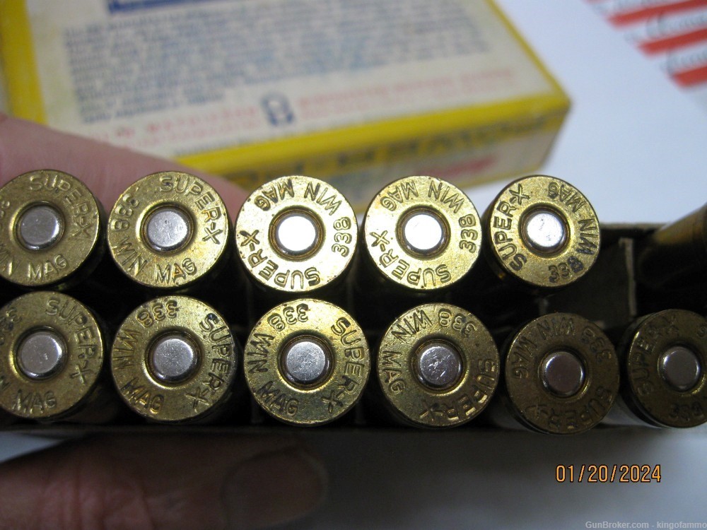 Rare 1950's Vintage 338 Win Magnum 300 Gr RN Western partial  # 3383 Ammo-img-6