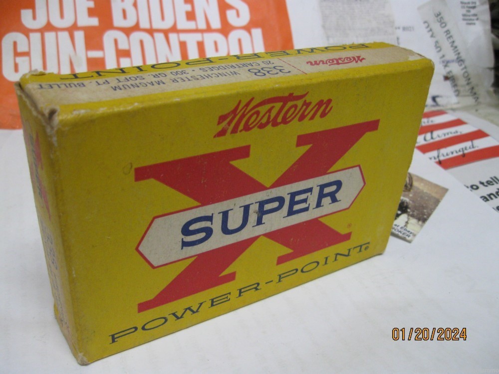 Rare 1950's Vintage 338 Win Magnum 300 Gr RN Western partial  # 3383 Ammo-img-2